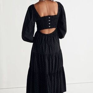 Madewell lucie tiered midi dress in dot
